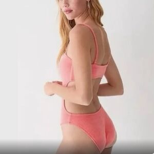 J Crew Terry Cloth Bandeau Cutout  Swimsuit Size 24 NWT